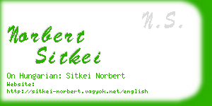 norbert sitkei business card